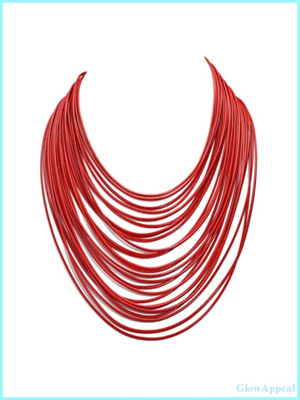 Multi Layer Chunky Bib Necklace Magnetic Clasp Wax Line Choker Statement